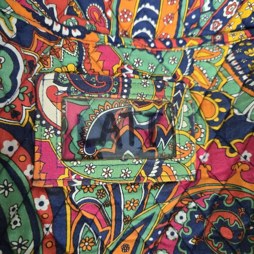 Vera Bradley Grand Traveler Venetian Print Blue Orange Red Paisley - Picture 10 of 10